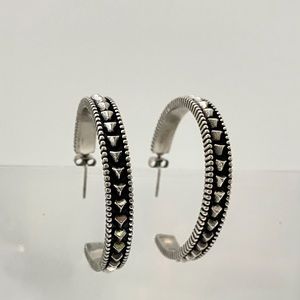 Silver Studded Black Earrings